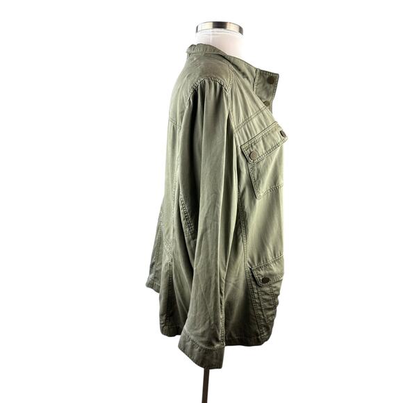Lane Bryant Army Green Chambray Feel Utility Jacket Women's Plus Size 26/28 - Picture 11 of 14